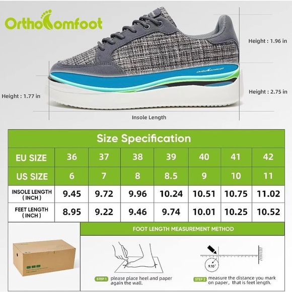 Orthocomfoot sneakers size 36 (size 6) NWT - Picture 6 of 8